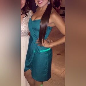 Banana Republic One Shoulder Teal Dress